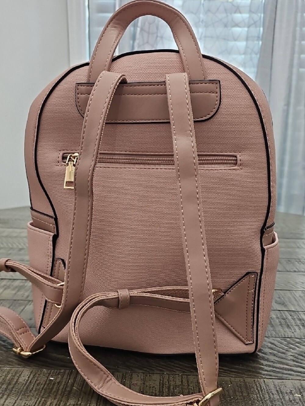 Pink Embossed Backpack with Matching Wallet - Picture 4 of 8